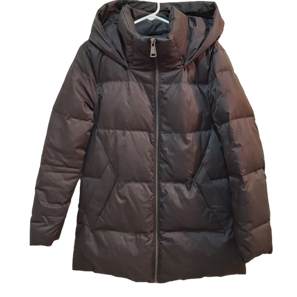 DKNY Black Hooded Puffer Coat Size Medium (M)
